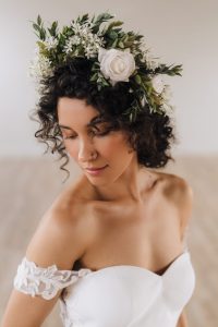 Flower Crown on Melody Gown